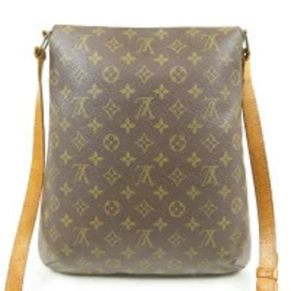 Louis Vuitton Monogram Shoulder Leather Musette Bag Brown